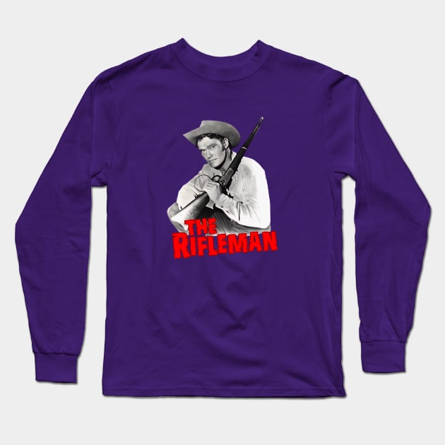 The Rifleman - Chuck Connors  - 50s Tv Western Long Sleeve T-Shirt by wildzerouk